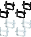 Upgrade Your Ride With This Sick Stainless Steel Leaf Spring Clamp Kit For 2.5 Inch Wide Springs Perfect For Trucks Trailers And Campervans To Boost Stability And Hold Heavy Loads Down Without Any Rattle Or Wobble During Long Hauls. Black and silver stainless steel leaf spring clamp kit for 2.5-inch springs, front view