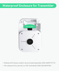 Waterproof Enclosure for Transmitter, designed for PoE systems, securely houses EOC-Transmitter, sleek white finish.