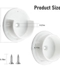 Plastic Closet Rod Bracket Holder Set For One And Three Eighths Inch Rods White U Shaped Open Socket Brackets With End Flange For Closets And Shower Curtain Rods Includes Mounting Screws Two Pack, size shown
