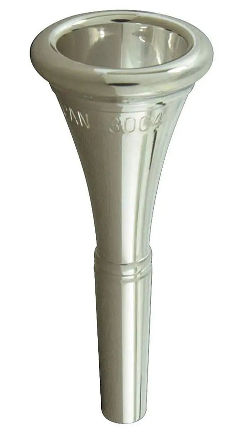 32B Standard Series French Horn Mouthpiece With Semi Shallow Cup And Large V-Shape Cup, 17.67mm Rim Diameter, silver finish