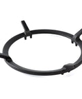 Heavy Duty Cast Iron Wok Ring 7 Inch Wok Support Ring For Gas Stoves shown in matte black cast iron material on white background