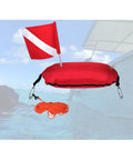 Spearfishing Torpedo Buoy with High Visibility Flag, 25m Nylon Line, PVC Bladder, Rugged Hydrodynamic Float for Scuba and Snorkeling