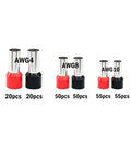 Pro Grade Insulated Copper Wire Ferrule Terminal Kit 250 pcs with AWG4, AWG8, AWG10 tin plated ferrules in red and black