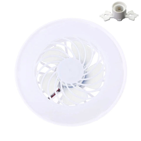 E27 Ceiling Fan with LED Light 5-Blade Modern Lamp 5.79inch Fan Lamp Adjustable Speed with E27 Lamp Head AC85V-265V top view showing fan blades.