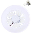 XEGZLH E27 Ceiling Fan with LED Light 5-Blade Modern Lamp 5.79inch Fan Lamp Adjustable Speed with E27 Lamp Head AC85V-265V top view of white fan blades and lamp head connection.
