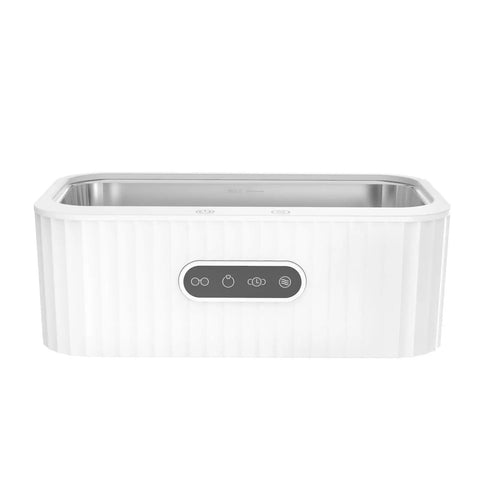Hualuck ultrasonic cleaner with control buttons, compact design for jewelry and glasses cleaning, four speed settings.