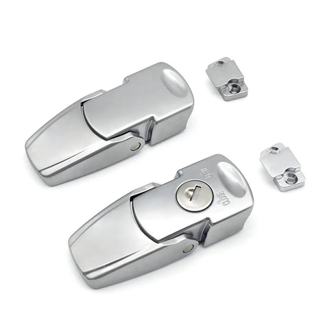 Cabinet Black Powder Coated Metal Hasp Latch With DK604 Security Toggle Lock And Two Keys Heavy Duty Steel Catch in silver finish