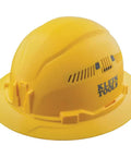 Vented Full Brim Hard Hat With Padded Comfort And Odor Resistant Self Wicking Sweatband For All Day Wear Yellow Safety Helmet With Adjustable Ventilation ANSI Z89 1 Type 1 Class C CSA EN Certifications, side view showing ventilation.