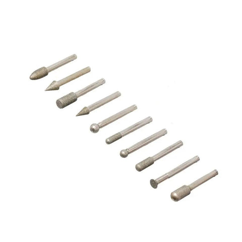 Various bits from 20 Piece Diamond Burrs Set With One Quarter Inch Shank 120 Grit Diamond Carving Bits For Grinding Carving And Deburring