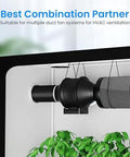Beefed Up 10 Inch Dryer Vent Hose 25 Feet Flexible Aluminum Duct for HVAC ventilation in grow tent setup with plants visible