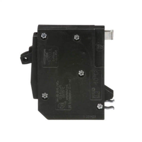 Side view of Tandem Mini Circuit Breaker For QO Panels Two In One 2 Poles 20 Amp 120 240V Plug In Mount Dual Breaker With Thermal Magnetic Trip 10kA Interrupt Rating Space Saving Design Clam Pack QO2020C, showcasing the compact design.