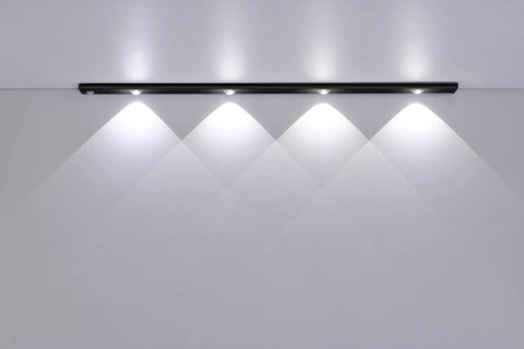 LED Under Cabinet Lights With Motion Sensor And USB Rechargeable Cat Eye Hill Corrugated Light for indoor use, black, 23.62 inches