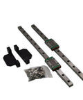 Y Axis Linear Rail Upgrade Kit For CR-6 SE 3D Printer with Hiwin Rails, dual tensioner, 300mm rail, components shown.