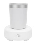 Smart Cooling And Heating Coffee Cup With Precision Temp Control Urban Hustle Essential 380 ml white mug on base.
