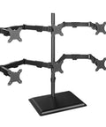 Dual Monitor Arm Mount With Smooth As Butter Articulation Full Extension Swivel Tilt Rotation Height Adjustable Heavy Duty Steel Desk Stand Ergonomic Desktop Setup For 17 To 32 Inch Screens Built Like A Tank, displaying three adjustable monitor arms.