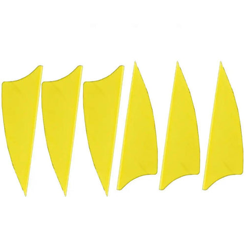 2 Inch Shield Shape Turkey Feather Fletching Left Ring for Hunting and Target Practice, Top Notch Pro Grade Yellow 50 Pack