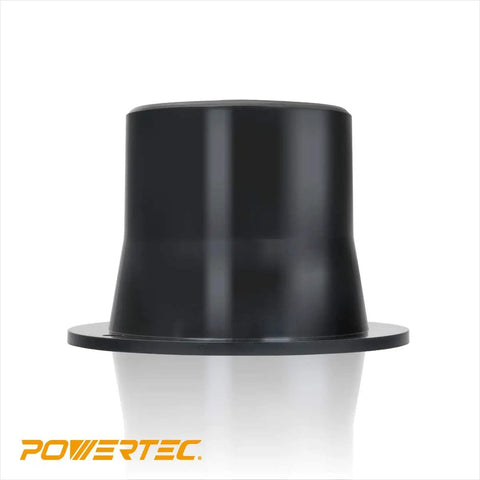 Front view of Dust Port Inlet Flange for Flexible Hose Two and a Half Inch Inlet fits shop vac connections to benchtop tools.
