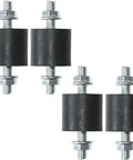 4 Pack Rubber Vibration Isolator Mounts 30x30mm Shock Absorbers With M8 x 23mm Studs For Quiet, Smooth Mounting On Motors.