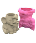 Elephant Planter Silicone Mold For Concrete Pots, Flexible DIY Molding Kit For Flower Pots Or Pen Holders, Cute decor gift