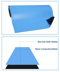 ESD Safe Anti Static Mat 17 By 25 Inch Blue Heat Resistant Soldering Table Pad shown with multi-layer design