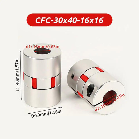 16mm To 16mm Plum Flexible Shaft Coupling Aluminum 30mm Diameter 40mm Length Beefy High Torque Motor Connector Spider Coupler With Vibration Damping For 3D Printers CNC Machines And Servo Stepper Motors in 30x40 size