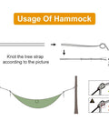 Diagram showing setup instructions for All In One Camping Hammock With Heavy Duty Tree Straps 660 Lb Capacity Portable Outdoor Hammock Tent.