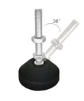 Adjustable Threaded Pole Leveling Feet For Furniture Glide 4 Pack M8x50mm And M8x1.25mm Threads with black, silver base