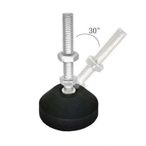 Adjustable Threaded Pole Leveling Feet For Furniture Glide 4 Pack M8x50mm And M8x1.25mm Threads with black, silver base