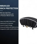 Beefed-Up Waterproof Winch Cover For 8000-13500 Lb Winches, Heavy-Duty 900D Oxford Fabric With PVC Coating, Reflective Ribbon, All-Weather Protection Against The Elements on electric winch