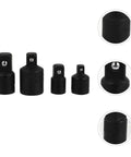 Premium Black Steel Ball Socket Converter Adapter Set With Heavy Duty Wrench Reducers And Professional Ratchet Tools For Serious Grip And Smooth Gear Shifts On Any Mechanical Job, black steel adapters