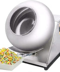 Slick Commercial Electric Sugar Coater Machine With Nine Adjustable Speeds For Sweet Candy Polishing and Smooth Chocolate Coating Results That Hit Different displaying a mixing chamber and colorful candy.