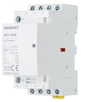 Rugged 25A AC Contactor Featuring Four Normally Open Terminals And Din Rail Mounting white heavy-duty switch for HVACs.