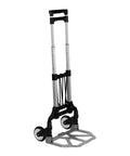 Foldable Aluminum Hand Truck Dolly With 165 Lb Capacity, Rugged Indoor Outdoor Trolley Cart With Rubber Wheels, Telescoping Handle