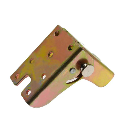 Set Of Two Hella Sturdy Folding Hinges Featuring Automatic Self Locking Bracket And Sweet Adjustable Range For Desks Workbenches No Fuss Quick Hook Up close-up of metal hinge with self-locking mechanism
