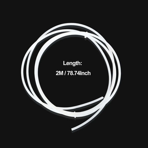 2M PTFE Teflon Tube For 1.75mm Filament 4mm OD 2mm ID Extruder Tubing For 3D Printers coiled on a black background