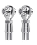 Two Piece Rock Solid Heim Joint Rod Ends Steering Kit Featuring Precision Angular Motion Quick Swap Gear For Hot Rod Mods And Smooth Rolling Machinery Linkage Upgrade Sets, close-up view of heavy-duty stainless steel rod ends.