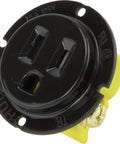 RF151R Floor Box Kit With Brass Cover For Drop In Installation In A Two And A Half Inch Hole receptacle close-up