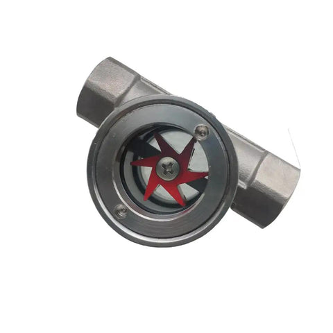 Half Inch NPT Stainless Steel 304 Sight Flow Indicator With Red PTFE Impeller Built Tough High Visibility For Water Oil Gas And Chemicals Max 362 PSI Pipe Accessories DN15
