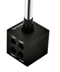 Ferrule Block Golf Club Tool For Fast Ferrule Installation Shaft Tip And Butt Measurement Gauge Easy To Use Works With Steel And Graphite Shafts Durable Black, close-up view showing multiple hole sizes.