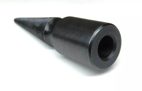 Lathe Spindle With Three Eighths Inch Arbor Hole Friction Grip To Shaft Left Hand Threaded Three And A Half Inch Overall Length Cold Rolled Steel Anodized Black Finish
