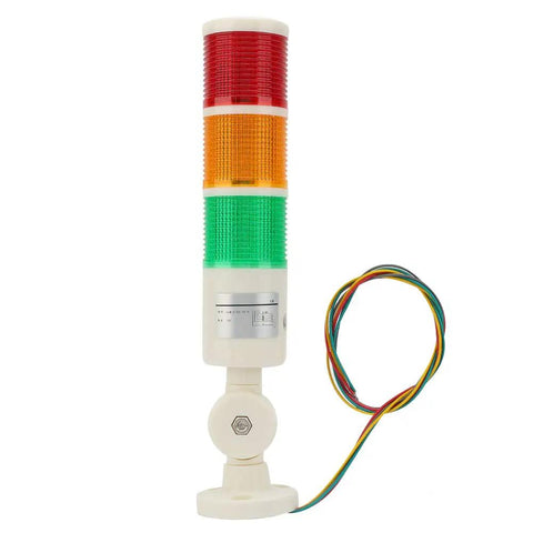 24VDC LED Signal Tower Alarm with red, orange, and green indicators for workshops and job sites, industrial status light