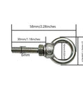 5 Piece 304 Stainless Steel Eye Bolts Set With Nuts And Flat Washers, M6 Shoulder Eyebolts For Tough As Nails Heavy Duty Lifting Rings
