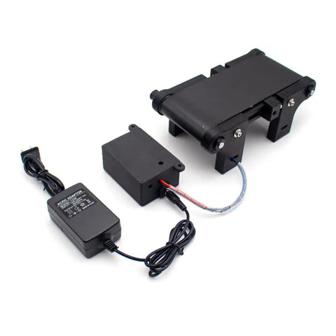 Dope Desktop Conveyor Belt Kit For STEM Education And DIY Projects with adjustable speed, showing motor, belt, and power supply.