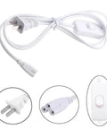Linkable T5 And T8 LED Tube Power Extension Cord with On Off Switch, 6 Foot Long, 180cm, 2 Pack, Easy Plug And Play