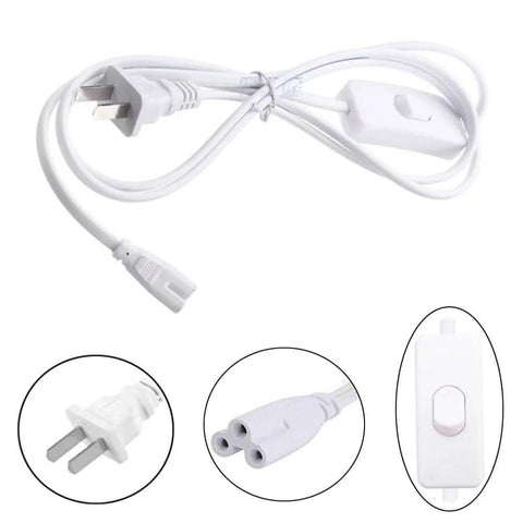 Linkable T5 And T8 LED Tube Power Extension Cord with On Off Switch, 6 Foot Long, 180cm, 2 Pack, Easy Plug And Play