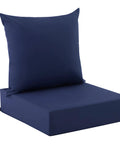 Deep Seat Outdoor Cushions Set For Patio Furniture 24 X 24 X 5.75 Inches Waterproof And Fade Resistant Navy Blue Cushions