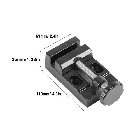 Mini Bench Vise Clamp With Aluminum Alloy Construction For Pro Grade Precision Drilling And Small Repairs with measurements