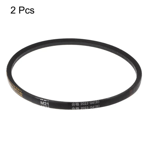 2 Pack M-21 Rubber V Drive Belt 21 Inch Pitch Girth No Nonsense Heavy Duty Workhorse Transmission Belt Shop Grade Tough for industrial use.