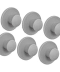 Stick-On Cabinet Pulls 6 Pack, Self-Adhesive Knob Handles, modern gray PP material, easy grip, no-drill install, kitchen bedroom bath