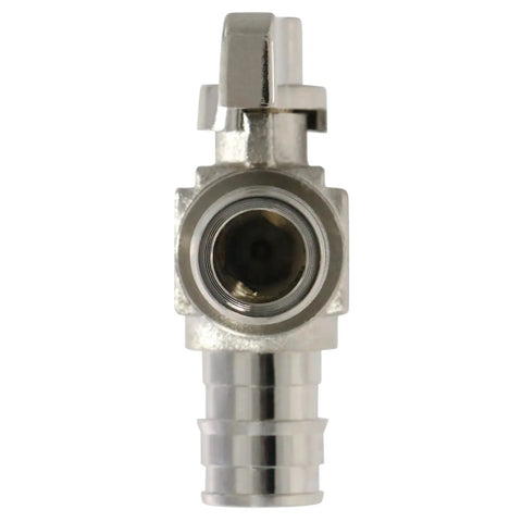 Ten Pack PEX A Expansion F1960 Half Inch Angle Valve Kit front view showing metal valve opening and PEX connector